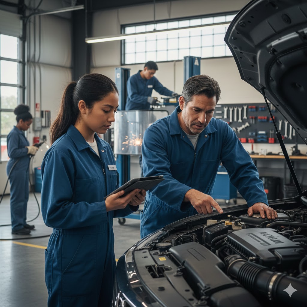 community college auto mechanics class