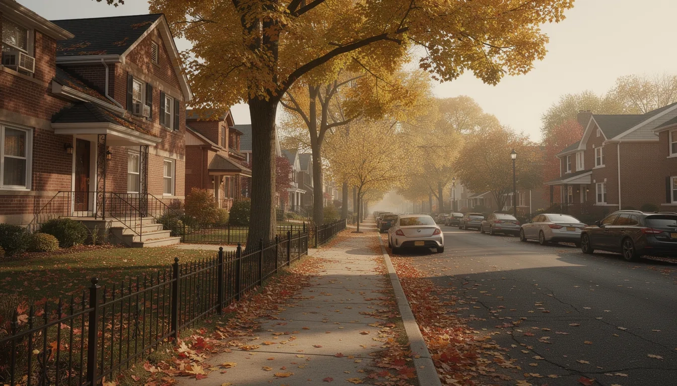 Suburban New York homes representing property tax relief programs