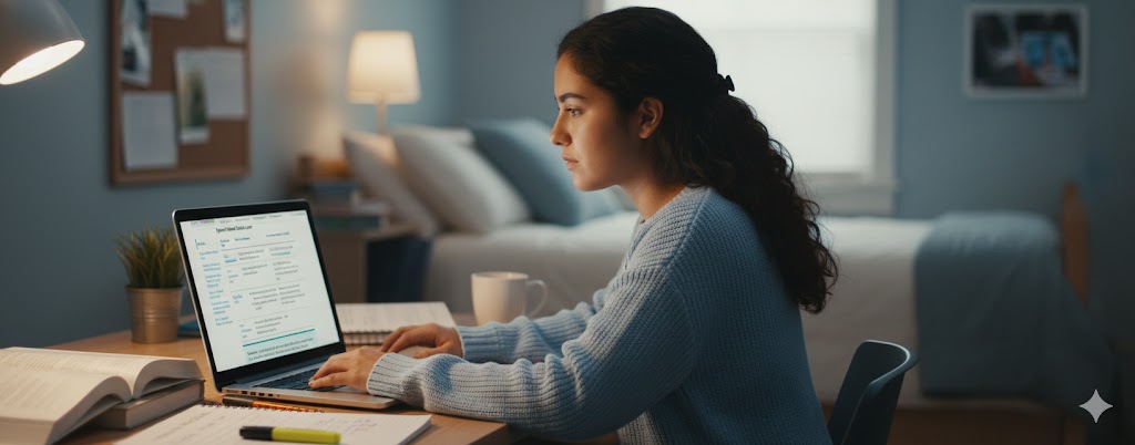 student learning about student loans