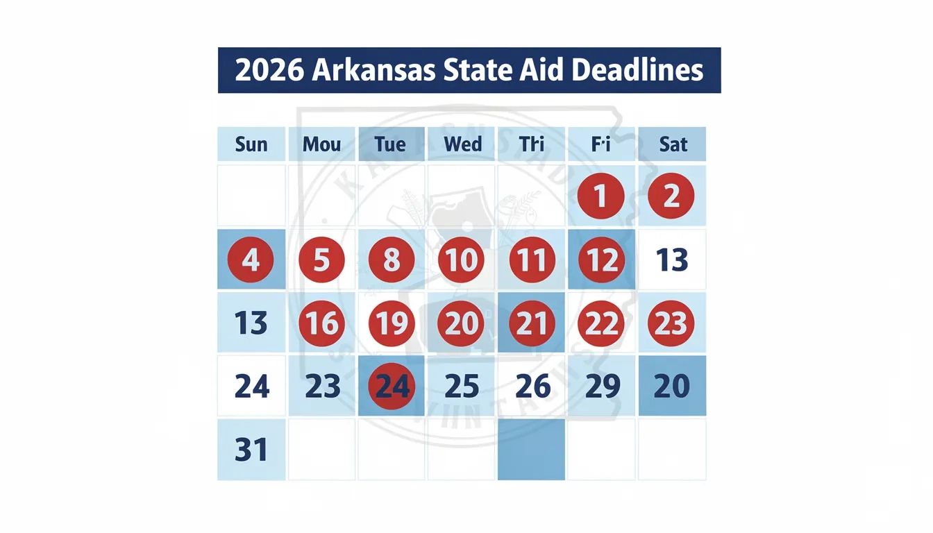 2026 Arkansas state financial aid deadline calendar