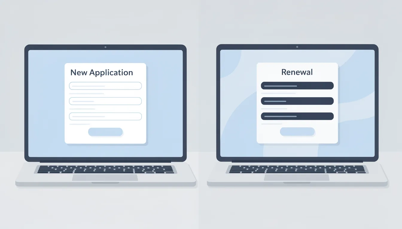 Side-by-side comparison of a blank FAFSA application versus a pre-filled renewal form on a laptop screen