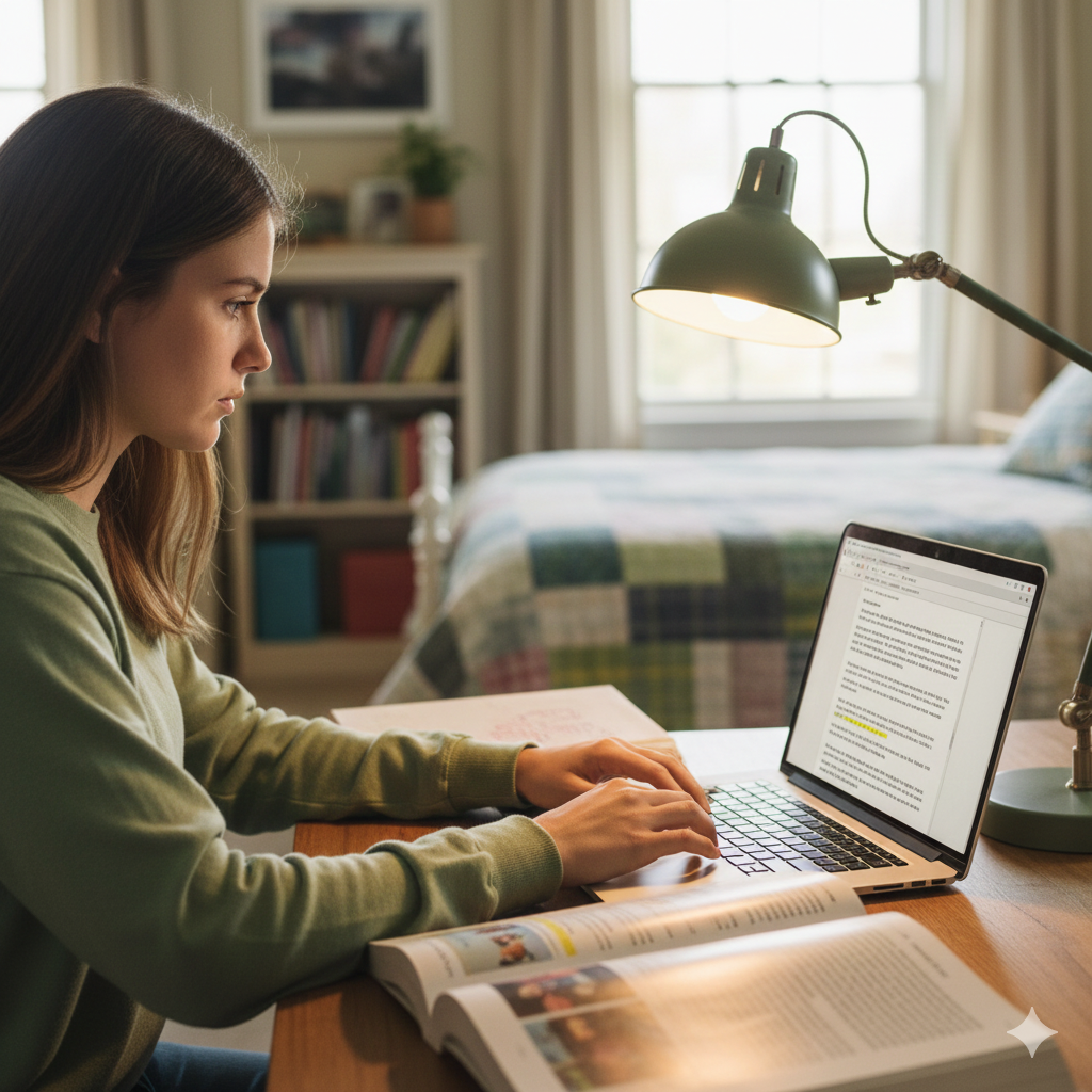 student working on a homework assignment - raising your gpa
