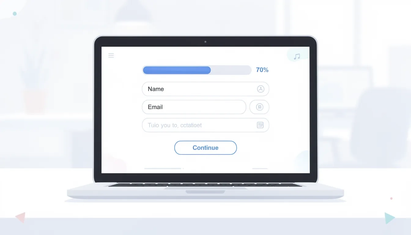 A streamlined digital FAFSA form displayed on a laptop with a progress indicator showing simplified steps