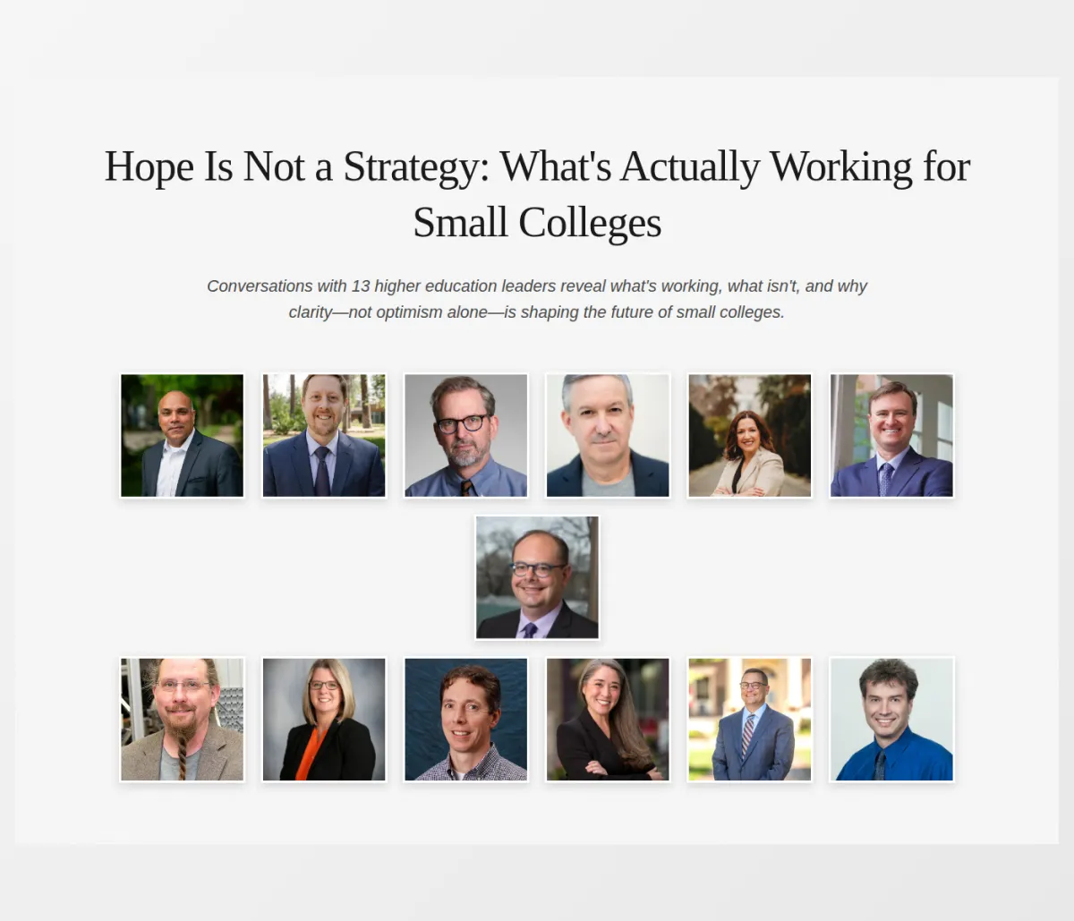 What’s Actually Working for Small Colleges – Edu Alliance Journal