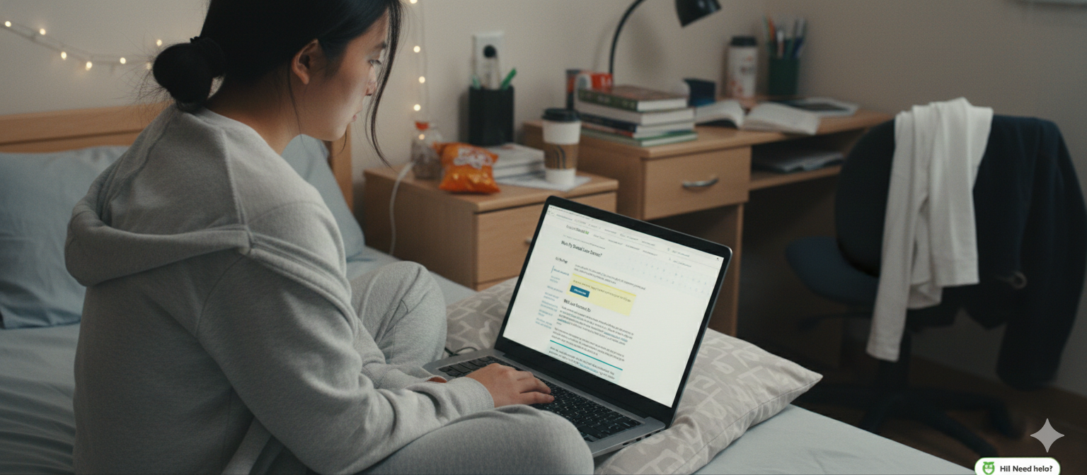 student using the StudentAid.gov website to look for her loan servicer info