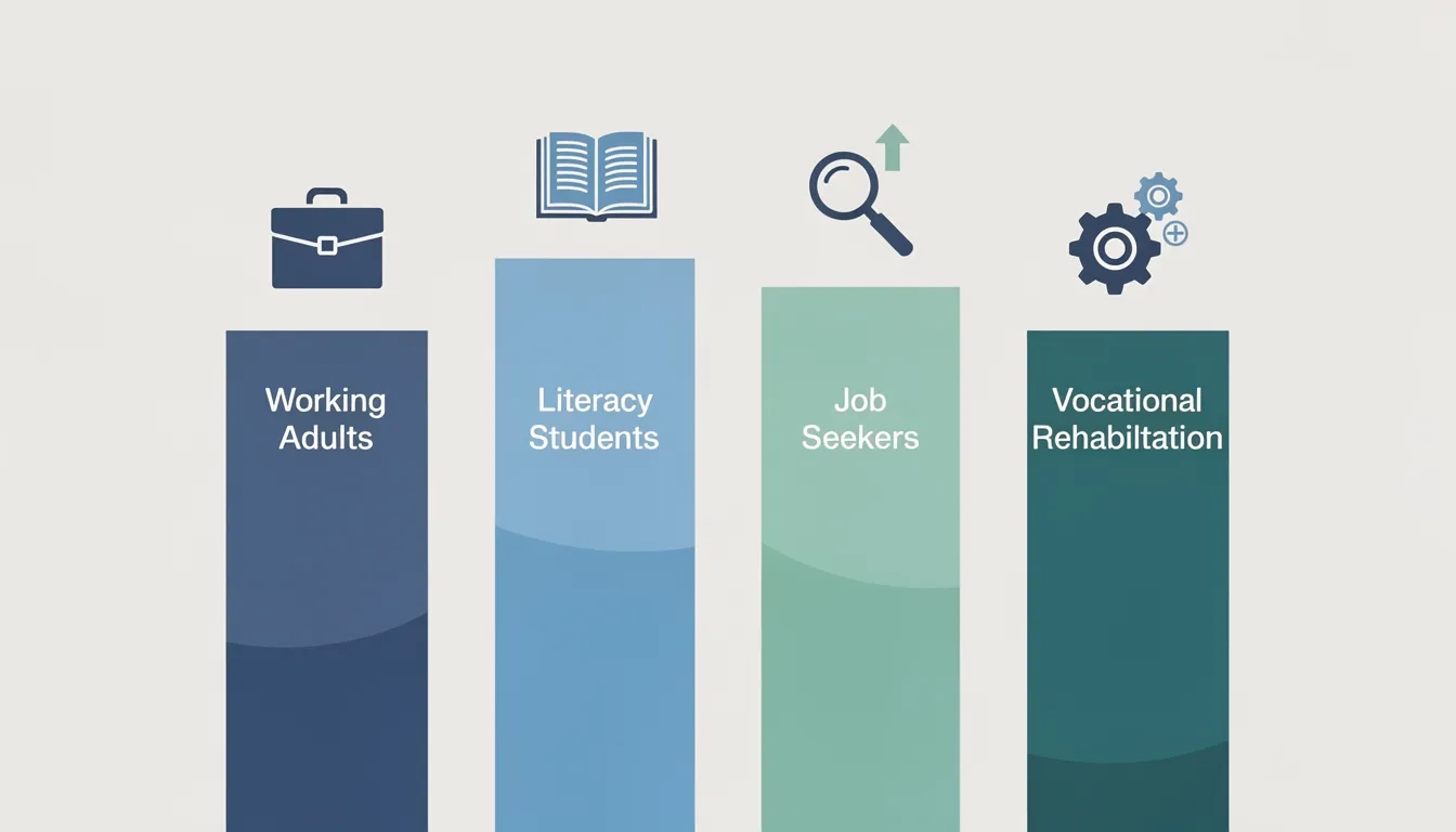 Diagram showing WIOA's four Title funding streams as distinct pillars