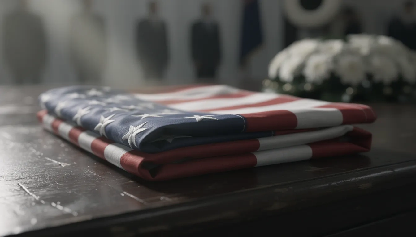 Folded American flag symbolizing military sacrifice and service