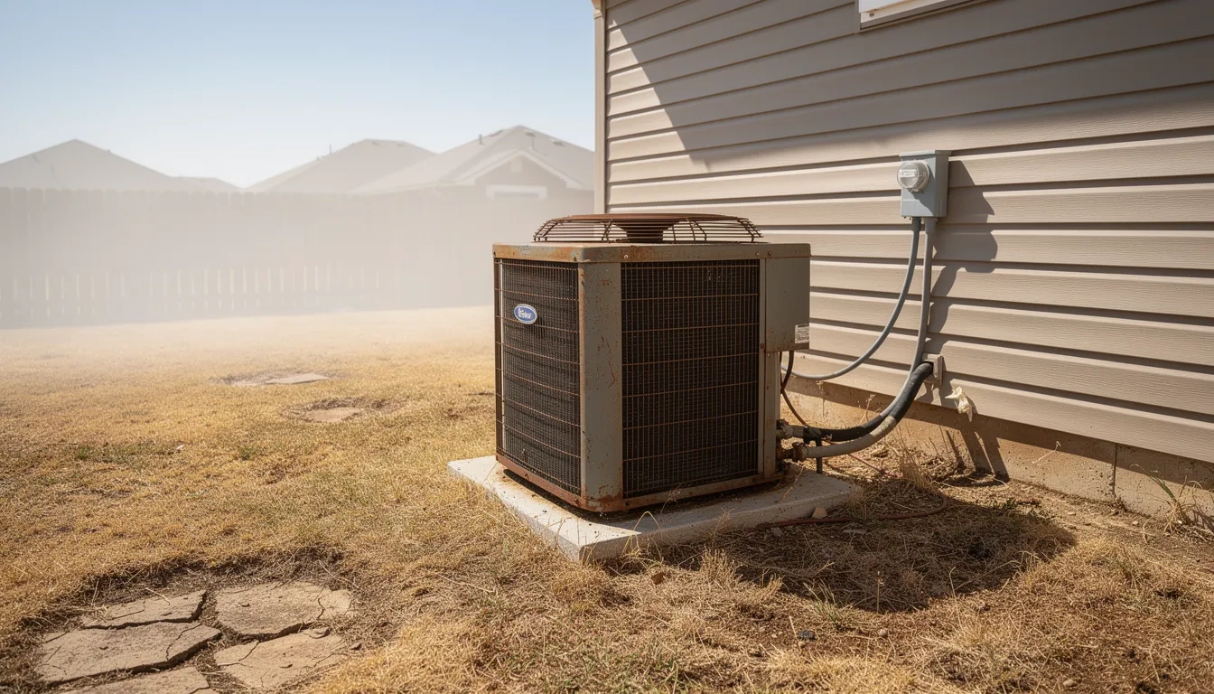 Air conditioning unit outside a Texas home representing utility bill assistance