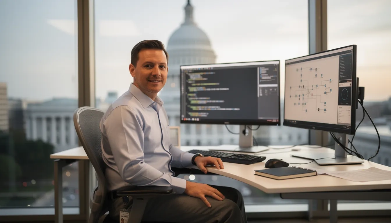 Government IT professional working at a federal agency office