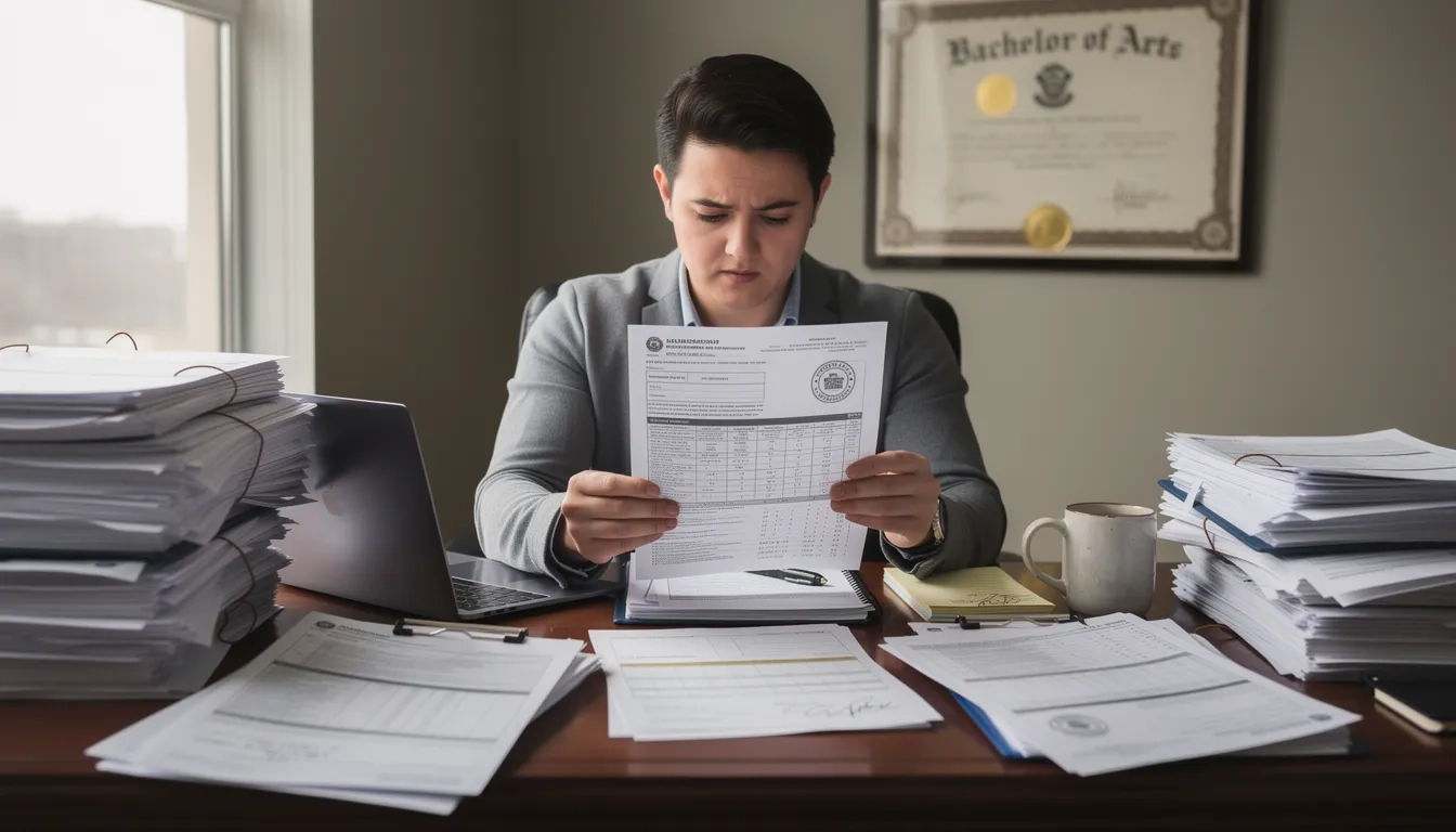 Person reviewing federal student loan documents at a desk